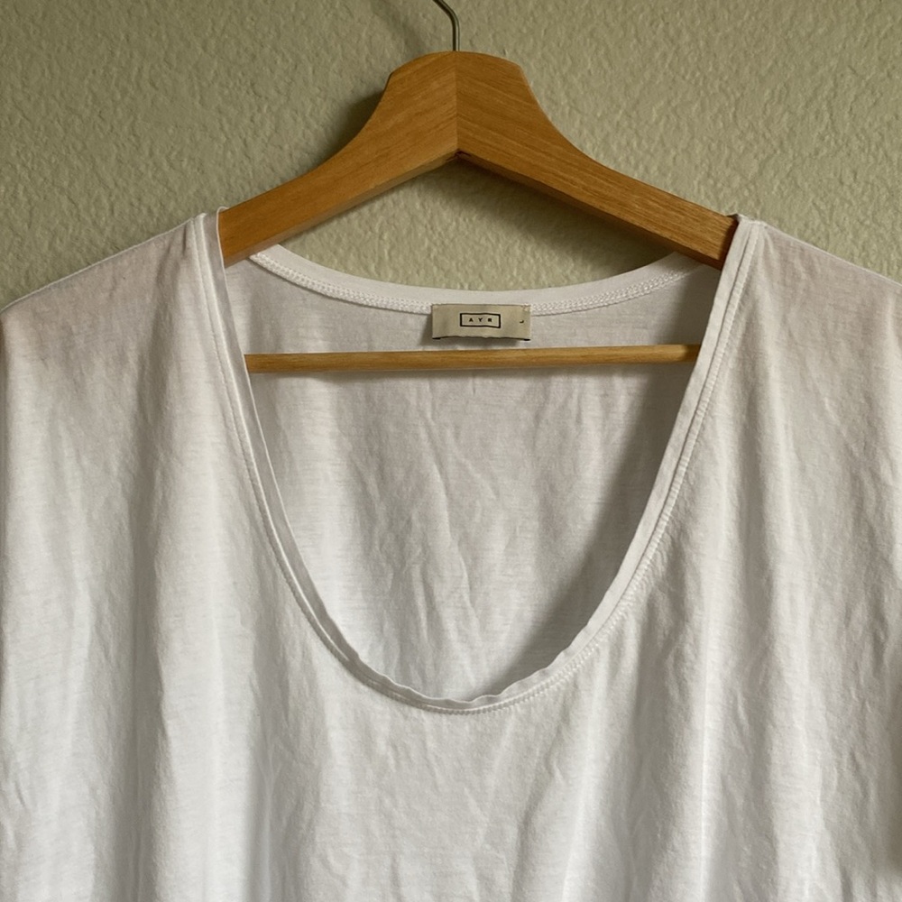 AYR All U Tee Scoop Neck Short Sleeve Basic Solid White Size Large - Picture 4 of 11